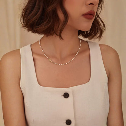 Cross & Pearls Necklace