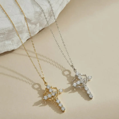 Cross and Crown Necklace