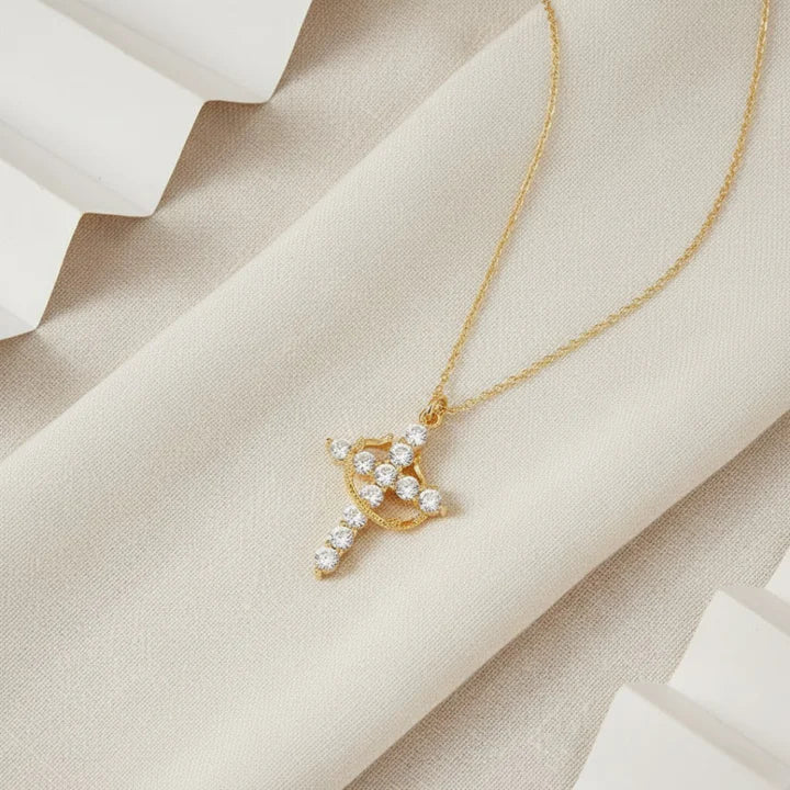 Cross and Crown Necklace