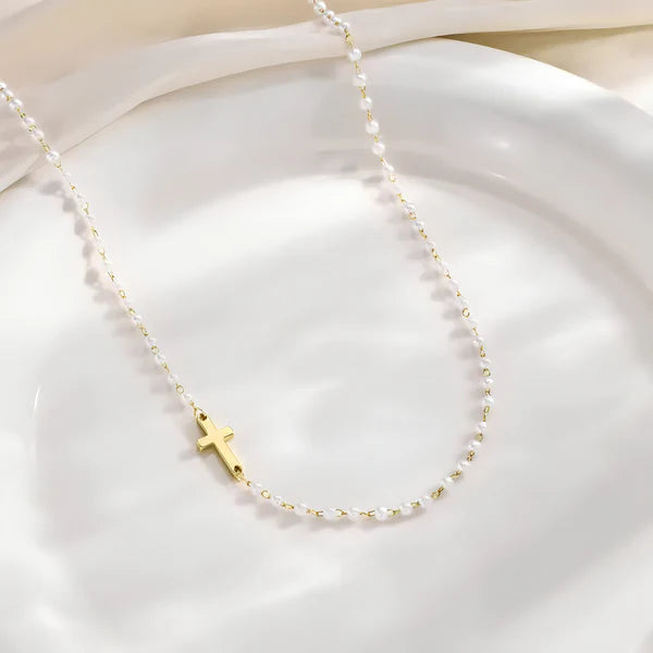 Cross & Pearls Necklace