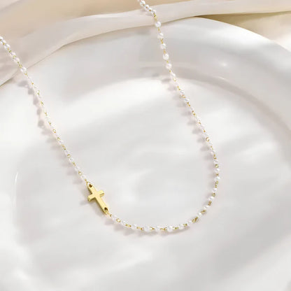 Cross & Pearls Necklace