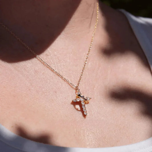 Cross and Crown Necklace